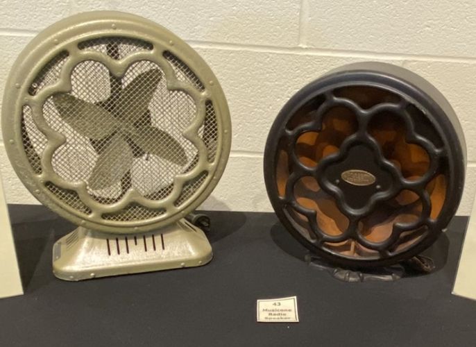 Crosley multipurposed a radio speaker housing into a heater-fan.
