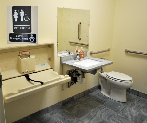 Baby changing room.