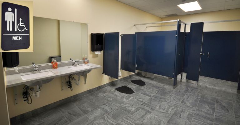 Men's restroom.
